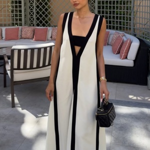 Nouvelle Robe de Soirée Longue en Lin, Coupe Droite, Élégante et Moderne, Personnalisée, de Haute Qualité, avec Décolleté Plongeant Sexy, Idéale pour les Bals de Promo - Product Image 2