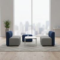 Canapé d'angle Greatway D20 standard international, détachable et facilement déplaçable, housse bleue et orange, canapé modulaire minimaliste italien
