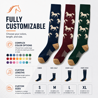 Chaussettes d'équitation personnalisées avec logo, chaussettes de performance respirantes pour hommes, chaussettes d'équitation personnalisées jusqu'au genou