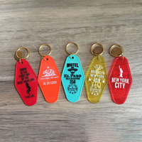 Plaque de clé personnalisée, porte-clés de chambre d'hôtel en acrylique, porte-clés de motel, feuille d'or, ajouter un logo, n'importe quelle forme, personnalisation