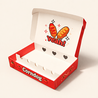 Boîte à Corndog en Carton Écologique de Qualité Alimentaire Personnalisée, Boîte à Hot-Dog Coréen Simple avec Insert, Emballage