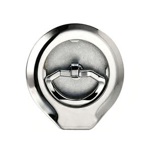 Poignée en D sans clé, loquet à anneau encastré, camion, camping-car, bateau, chromé, alliage de zinc chromé, poignées en D rondes - Product Image 1