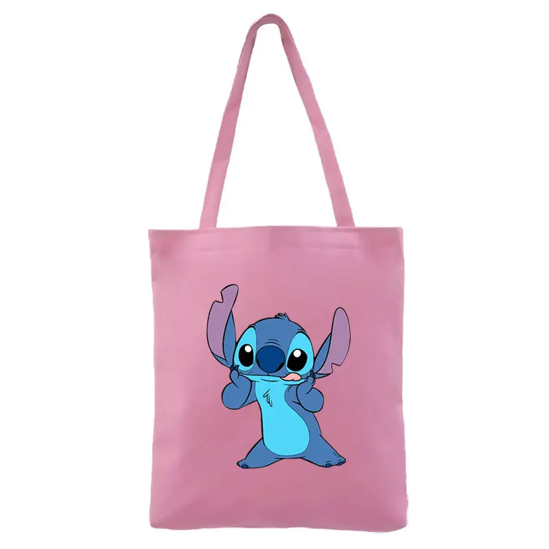 Lilo Stitch — sacs de couchage pour filles, en toile, de shopping et de shopping pliables, dessin animé