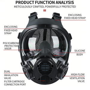 Masker Gas CBRN RD40 Single Cartridge Silikon Full Face <span class=keywords><strong>Respirator</strong></span> Kimia A2B2E2K2P3 - Product Image 6