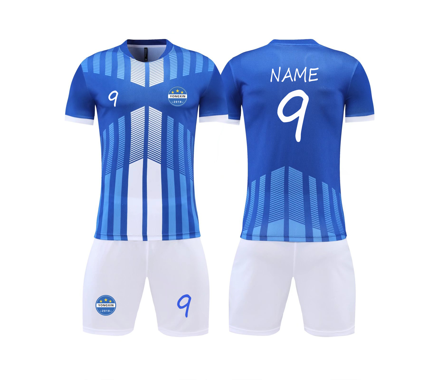 Uniformes de fútbol azules personalizados Calidad y durabilidad