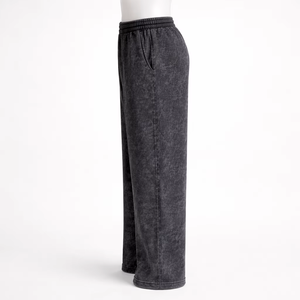 Pantalones Deportivos para Hombre con Lavado Ácido, Cintura Elástica, Pierna Ancha, Estilo Vintage, Casual, de Verano, 100% Algodón, Secado Rápido y Transpirables - Product Image 4