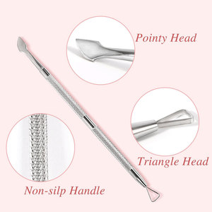 Professional Stainless Steel Nail Scraper Cuticle Cleaner <b>Tool</b> Double Ended Nail Care Manicure <b>Pedicure</b> Cleaning Nail Scraper - Product Image 3