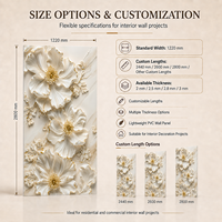 Panel Decorativo MORLENX de Lujo, Color Marfil, con Diseño Floral 3D, Resistente al Agua, Fácil de Instalar, para Dormitorios y Villas