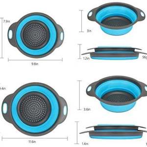 Colador plegable de silicona OEM y ODM, colador de fregadero de cocina personalizado para verduras y frutas, colador plegable al por mayor - Product Image 6