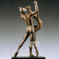 Statue en bronze de fille dansant le ballet, sculpture de ballerine, décoration de bureau