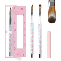 BQAN 2024 Mango líquido Sailor Moon Diseño Logotipo personalizado #2 ~ #24 100% Pure Kolinsky Nail Art Brush Crimped Kolinsky Acrylic Brush