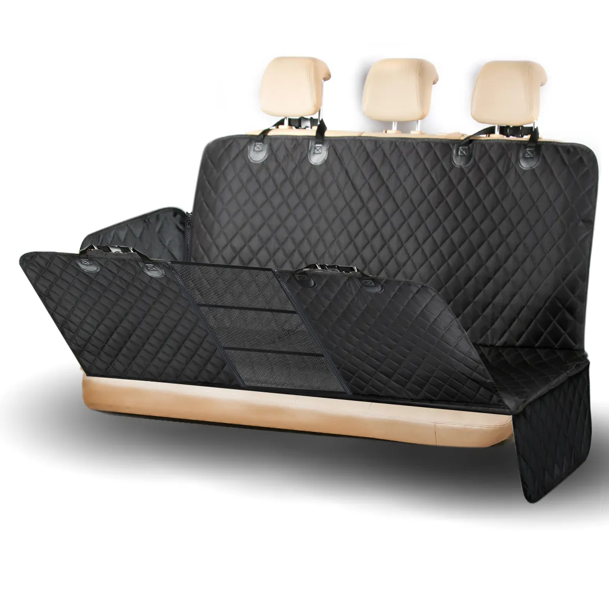 Capas de assento de carro para cachorros, capas de malha com zíper universais projetadas para viagens