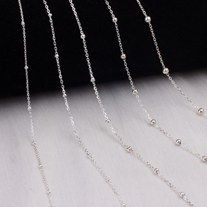 Catena <span class=keywords><strong>satellitare</strong></span> Multi-dimensione 1.7-3mm S925 catena di perline in argento Sterling per bracciale fai da te creazione di componenti per gioielli - Product Image 1