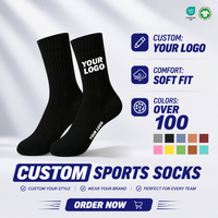 Chaussettes de sport personnalisées avec logo OEM, en coton doux et respirant, sans couture, brodées, anti-odeur, chaussettes mi-mollet, vente en gros, faible MOQ, échantillon