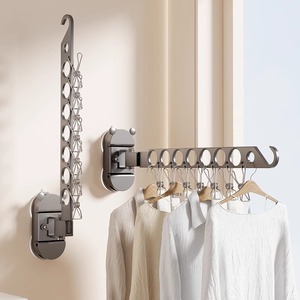 Wall Mounted Telescopic Clothes <b>Drying</b> <b>Rack</b> Single Bar Foldable Indoor Balcony Use Clothing Organizer - Product Image 1