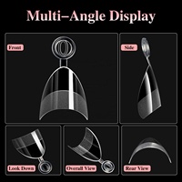 Haute qualité 600 pièces/boîtes amande canard carré acrylique faux ongles presse sur conseils court demi-couverture ongles conseils