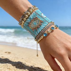 LS-B1278 Bracelet Fait Main Pour Femmes MIYUKI Mauvais Yeux Bracelets bleu <span class=keywords><strong>Oeil</strong></span> <span class=keywords><strong>Turc</strong></span> 2020 or perles Bijoux - Product Image 4