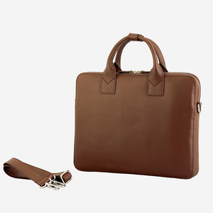 Sac pour ordinateur portable en cuir véritable minimaliste, poignée souple, fermeture à glissière, unisexe, durable, capacité de 20 à 39 litres, fabriqué au Bangladesh - Product Image 6
