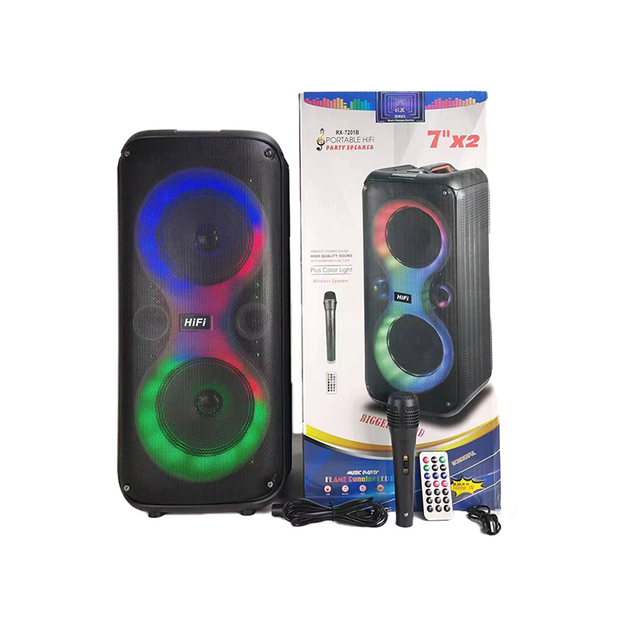 New RX-7201B Outdoor 6.5 * 2 Inch Portable Audio System Soundbar Dj Speaker and bluetooth Hi-Fi System Caixa De Som Speakers