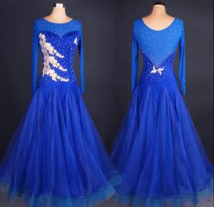 M015 प्रतियोगिता पोशाक महिला वाल्ट्ज ड्रेस मानक आधुनिक नृत्य प्रदर्शन वेशभूषा महिलाओं के लिए 1 टुकड़ा 0.89 किलोग्राम - Product Image 5