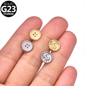 Pendientes de titanio F136 chapados en oro para bodas, con parte trasera plana, para cartílago, labio, nariz, en varios tamaños - Product Image 5