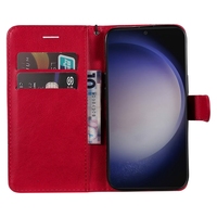 Étui portefeuille rétro uni en cuir pour Samsung Galaxy S24 Plus S22 Ultra A13 M52 A53 5G A03 A14 4G A33 A73 A23 A03 Core Flip Cover