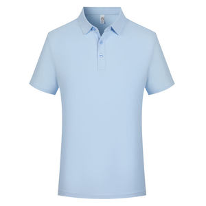 Camisa polo de manga corta de color sólido que absorbe la humedad para uso diario - Product Image 1