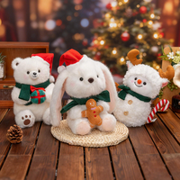 Vente flash, jouets en peluche super doux pour Noël, bonhomme de neige, lapin, ours polaire, accessoires de décoration, animaux en peluche de dessin animé