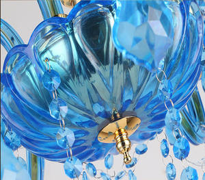 JYLIGHTING-lámpara colgante moderna, iluminación de araña de cristal de Color azul para el hogar, dormitorio y sala de estar - Product Image 6