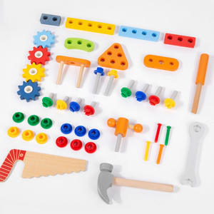Boîte à <span class=keywords><strong>outils</strong></span> en <span class=keywords><strong>bois</strong></span> pour enfants, éducation précoce, tournevis, écrou, démontage, assemblage, jeu de motricité fine pour les doigts, âges 5-7 - Product Image 4