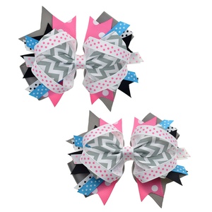 Moños para el Cabello con <span class=keywords><strong>Cinta</strong></span> Grosgrain Grande <span class=keywords><strong>de</strong></span> 4.5 Pulgadas con Diseño <span class=keywords><strong>de</strong></span> Lunares Apilados y Pinzas <span class=keywords><strong>de</strong></span> Cocodrilo para Niñas - Product Image 5
