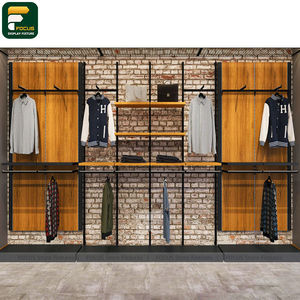 Présentoir de Magasin de Mode Moderne, Étagère Murale Modulaire, Armoire à Vêtements Suspendus, Étagère en Verre, Centre de Présentation - Product Image 1