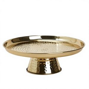 Luxury Gold Aluminium Cake Stand Round Pedestal Dessert Display Plate Wedding Birthday Party Table Centerpiece Wedding - Product Image 1