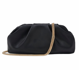 Women Classic Pleated Cloud Wedding Evening Bag Versatile Square Crossbody <b>Clutch</b> Purse with Chain for Party Work - Product Image 2