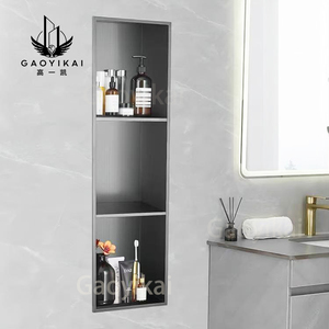 Étagères de <span class=keywords><strong>niche</strong></span> de salle de bain Gaoyikai, personnalisables, en acier inoxydable coloré, avec brosse de toilette intégrée dans la <span class=keywords><strong>niche</strong></span> murale - Product Image 1