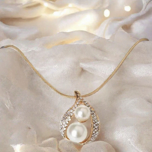 Gold Plated Stainless Steel Pearl Jewelry <b>Set</b> with XOXO Design Engagement & Party Fashion <b>Gift</b> for <b>Women</b> - Product Image 3