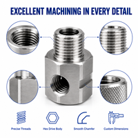 Insert et adaptateur métalliques filetés usinés CNC de précision sur mesure pour l'automatisation de machines industrielles et l'assemblage mécanique