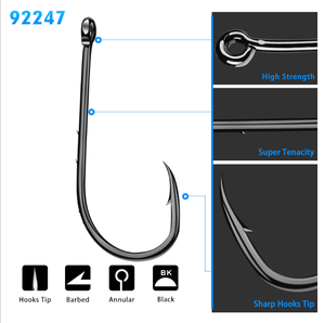 Hameçons Mustad TOPIND en acier à haute teneur en carbone pour usage fluvial, avec nouage à l'aiguille de haute qualité et ligne dorée. - Product Image 3