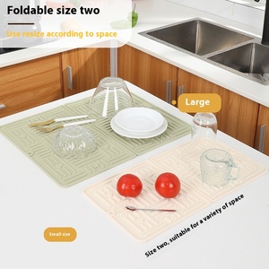 Wholesale Non-Slip & Heat Resistant Dish Drain Pad <b>Silicone</b> Drying <b>Mat</b> for Kitchen Counter Sinks Drawer Liner - Product Image 2