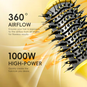<span class=keywords><strong>Brosse</strong></span> Sèche-Cheveux 4-en-1 Volumisante Lissante Haute Puissance Double Tension Contrôle de Température Compacte Professionnelle pour Salon - Product Image 2