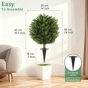 Plantas Artificiales de Ciprés, Decoración de Jardín Interior y Exterior con Estacas para el Suelo, para <span class=keywords><strong>Cementerio</strong></span>, Ramo, Fiesta, Patio Trasero - Product Image 2