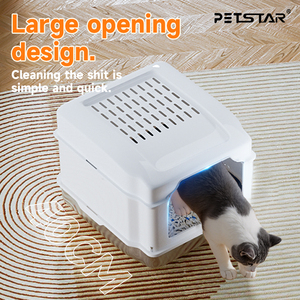 Caja de arena para gatos de acero inoxidable Premium, gran espacio interno y accesorio de inodoro cómodo de alta capacidad para felinos - Product Image 3