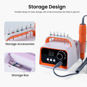 Potente Máquina de Manicura de Escritorio de 80w, Lima Eléctrica para Uñas de 45,000 rpm, con Brocas Integradas, Soporte, Pedal y Pantalla <span class=keywords><strong>Digital</strong></span> Grande - Product Image 2
