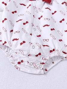 Enfant en bas âge garçon vêtements bébé garçon été costume court à manches courtes haut bretelles shorts 2 pièces costume rouge 12-18 mois - Product Image 6