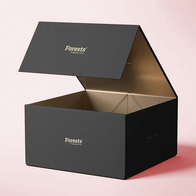 Hot Selling Luxury Matte Black Large Hard Rigid Cardboard Corrugated Custom Print Magnetic Folding Gift Packaging Box