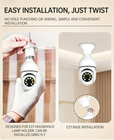 Kamera Bohlam Nirkabel WiFi Warna Penuh HD Penglihatan Malam 1080P Kamera Keamanan CCTV Ringan Kompak Grosir