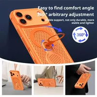 Coque de téléphone magnétique à anneau rotatif 360° avec dissipation thermique en maille, compatible avec iPhone 17 Pro Max Air Plus 16 15 14 13 12 11