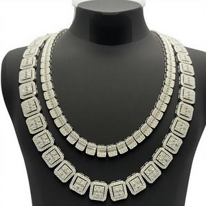 Collar de Hip Hop Personalizado al por Mayor para Hombre y Mujer, Chapado en Oro de 18K, Chapado en Rodio, Corte Brillante, Moissanita VVS, Cadena Cubana - Product Image 1