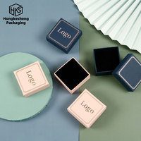 Boîte à bijoux carrée personnalisée HKSOD, nouvelle arrivée, boîte cadeau en carton recyclable, boîte à bijoux pour boucles d'oreilles et bagues pour la Saint-Valentin