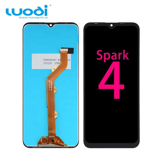 LCD Manufacturer Telephone Ecran Screen Replacement for Tecno Spark 4 Kc2 With Frame